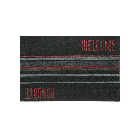 Придверный коврик Нью Эден "Welcome / Goodbye" / полоска, коричневый, рыжий
